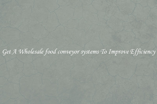 Get A Wholesale food conveyor systems To Improve Efficiency
