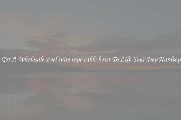 Get A Wholesale steel wire rope cable hoist To Lift Your Jeep Hardtop