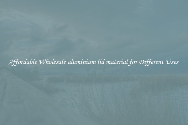 Affordable Wholesale aluminium lid material for Different Uses 