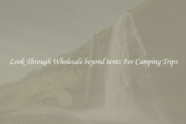 Look Through Wholesale beyond tents For Camping Trips